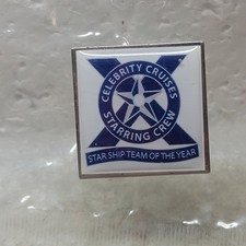Celebrity Cruises Pinback Button Star Ship Team of the Year Square picture