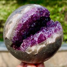 323G   Natural Uruguayan Amethyst Quartz crystal open smile ball therapy picture