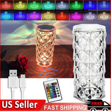 LED Crystal Table RGB Lamp Diamond Rose Night Light Touch Atmosphere Bedside Bar picture