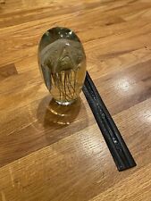 DYNASTY GALLERY LARGE GLASS JELLYFISH PAPERWEIGHT MEASURES 6 INCHES TALL BEAUTY picture