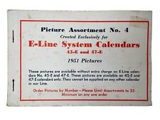 VTG 1951 E-Line Systems Calendars PICTURE ASSORTMENT #4 Litho Art Booklet 27-PC picture