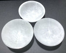 Wholesale Bulk Lot 3 Pack Of Selenite Large White Crystal Bowl Carved Decor picture