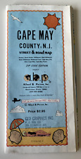 Vintage 1990 Cape May County NJ Large Fold-out Street Road Map Alfred B Patton picture