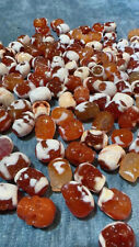 40 Pcs Tibetan Red Natural Agate Dzi Carved *Skull* 14x20mm Beads  picture