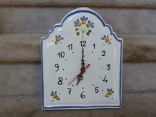 Williams Sonoma Thymus Hand Painted Porcelain Wall Clock Italy NEEDS NEW CLOCK picture