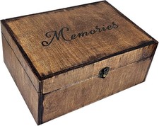 Large Wooden Memory Box for Keepsakes, Wooden Keepsake Box for Memories, Wedding picture