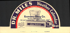 1930s ALKA-SELTZER DR. MILES WEATHER CALENDAR advertising topper LITTLE ROCK, AR picture