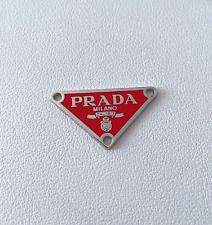 Red Prada Zip Pull, Triangle Plate, Rhodium Tone, 38mm picture