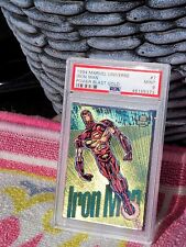 1994 Fleer Marvel Universe #7 Iron Man Power Blast GOLD Short Print PSA 9 picture