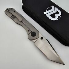 Brian Brown Knives Corvus Folding Knife Blasted Titanium Handle Satin M390 Blade picture