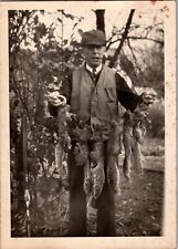 Vtg 1947 Found B&W Photo Man Squirrel Hunting Retro Outdoors Pennsylvania Sport picture