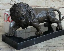 ANIMALIER LOUIS VIDAL 1850-1899 STRIDING LION FRENCH BRONZE BARYE MASTERPIECE NR picture