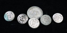 Vintage Waterbury Co's Fire Department Silver Buttons 5/8" & 7/8" Button (R3) picture