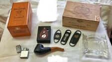 Vintage Cigar/Tobacco Lot- 2 Boxes, 4 Cigar Cutters, Ashtray, Pipe,Zippo Lighter picture