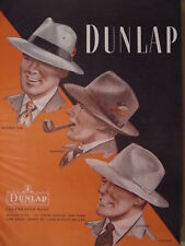 1944 Esquire Original Advertisement WWII Era DUNLOP Celebrated HATS picture