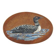 Pines & Needles Loon Duck Bird Wood Wall Plaque Hand Painted Water Fowl picture