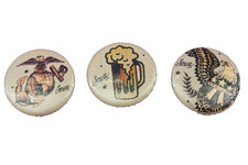 Sailor Jerry Rum Pins Buttons Old School Tattoo Flash Art Beer Eagle Globe LOT 3 picture