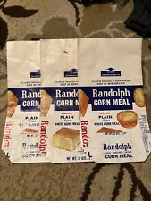 Vintage Randolph Corn Meal Bags/Sacks Franklinville, NC Paper Lot of 3  picture