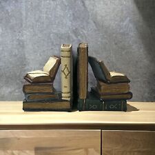 Vintage Figi Graphics bookends stacked leather antique books resin 1996 4