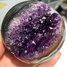 1.35LB Top Natural Amethyst Quartz Crystal Open Smile Sphere Mineral Healing K03 picture