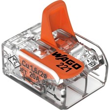 Wago 221-412 LEVER-NUTS 2 Conductor Compact Connectors, 50 Pack picture