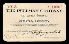C. R. Lincoln signed Pullman Co. 1913 Railroad Pass - Railway Americana - Autogr picture