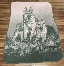 San Marcos Vintage Reversible Blanket Pink Gray Dogs 60x85” picture