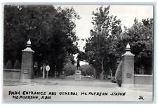 c1960's Park Entrance And General  McPherson Statue McPherson Kansas KS Postcard picture