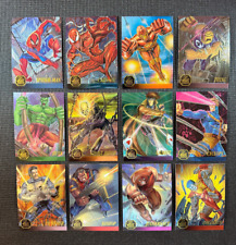 1995 Flair Marvel Annual - Chromium Complete Set (12 Cards) - Clean picture