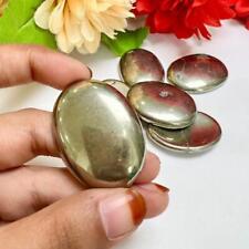 Pyrite Gold Oval Shape Worry Stone Pocket Palm Stone Thumb Stone picture