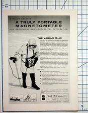 Varian M-49 Portable Magnetometer Vintage Ad Geological Exploration picture