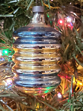 1 Vtg Mercury Glass Accordian Shape Christmas Ornament 3