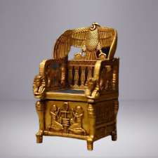 RARE EGYPTIAN ANTIQUITIES Golden Chair Throne Of King Tutankhamun With God Horus picture