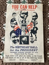 Original Howard Chandler Christy FDR Birthday Ball 1936 Poster Fight Paralysis picture