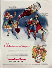 1947 Italian Swiss Colony Vintage Print Ad Gold Medal Label Wines Entertainment picture