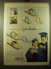 1950 Gruen Watches Advertisement - Autowind Ace, Curvex Camden, Veri-Thin Oriole picture