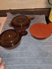 3 Corning Vision Grab It Bowls V-240-B, V-140-B W/ 3 Lids Pyrex Oven  Microwave  picture
