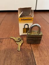 Master Lock Padlock maximum security, #4 Laminated Brass, USA Made, Vintage, NOS picture