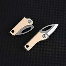 Brass Mini Magnetic Folding Utility Knife Package Cutter Survival Keychain Knife picture