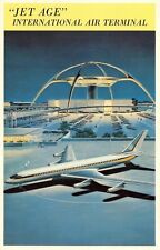 International Air Terminal Jet Age Convair Jet 880 Los Angeles,CA Vtg Postcard  picture
