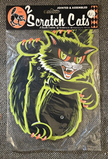 Vintage Halloween Diecut 1981 Beistle Co. 2 Scratch Cats Jointed Decoration NOS picture