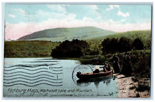 1909 Boat Scene, Wachusett Lake and Mountain Fitchburg Massachusetts MA Postcard picture
