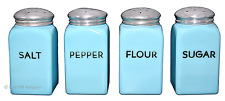 McKee Chalaine Blue SCARCE 4 Piece Shaker Set- Salt, Pepper, Sugar and Flour picture