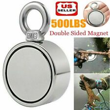 500LBS Pulling Force Round Double Sided Fishing Magnet Super Strong Neodymium US picture