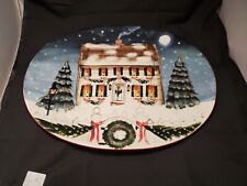 A Sakura David Carter Brown Merry Little Christmas Large Platter 18x14