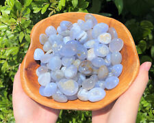 Blue Chalcedony Tumbled Stones: Natural Chalcedony Crystals Wholesale Bulk Lots picture