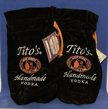 Set of 2- 2014 Tito’s Handmade Vodka Black Velvet 750ml Bottle Gift Bag NEW picture