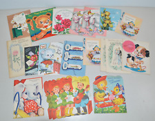 Vintage 1940s 1950s GREETING CARDS Lot Diecut Anthropomorphic Mechanical Unused picture