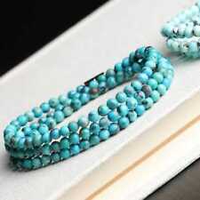 4MM Fashion natural blue round turquoise 108 knot beads bracelet Lucky Wedding picture