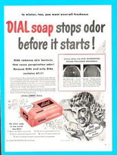 Dial Soap bath and toilet deodorant removes bacteria 1950 PRINT AD picture